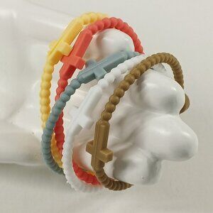 5pcs Kids Christian Silicon Bracelet One Size Elastic Fashion Jewelry